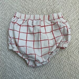 Bobo Choses Red and White Grid Baby Pants